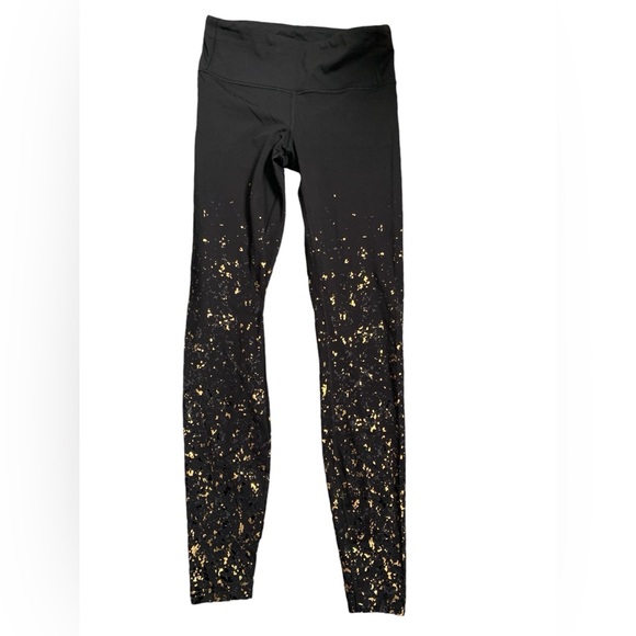 LULULEMON Black With Gold Speckles Speed Wunder Tight size 6 - Picture 8 of 13